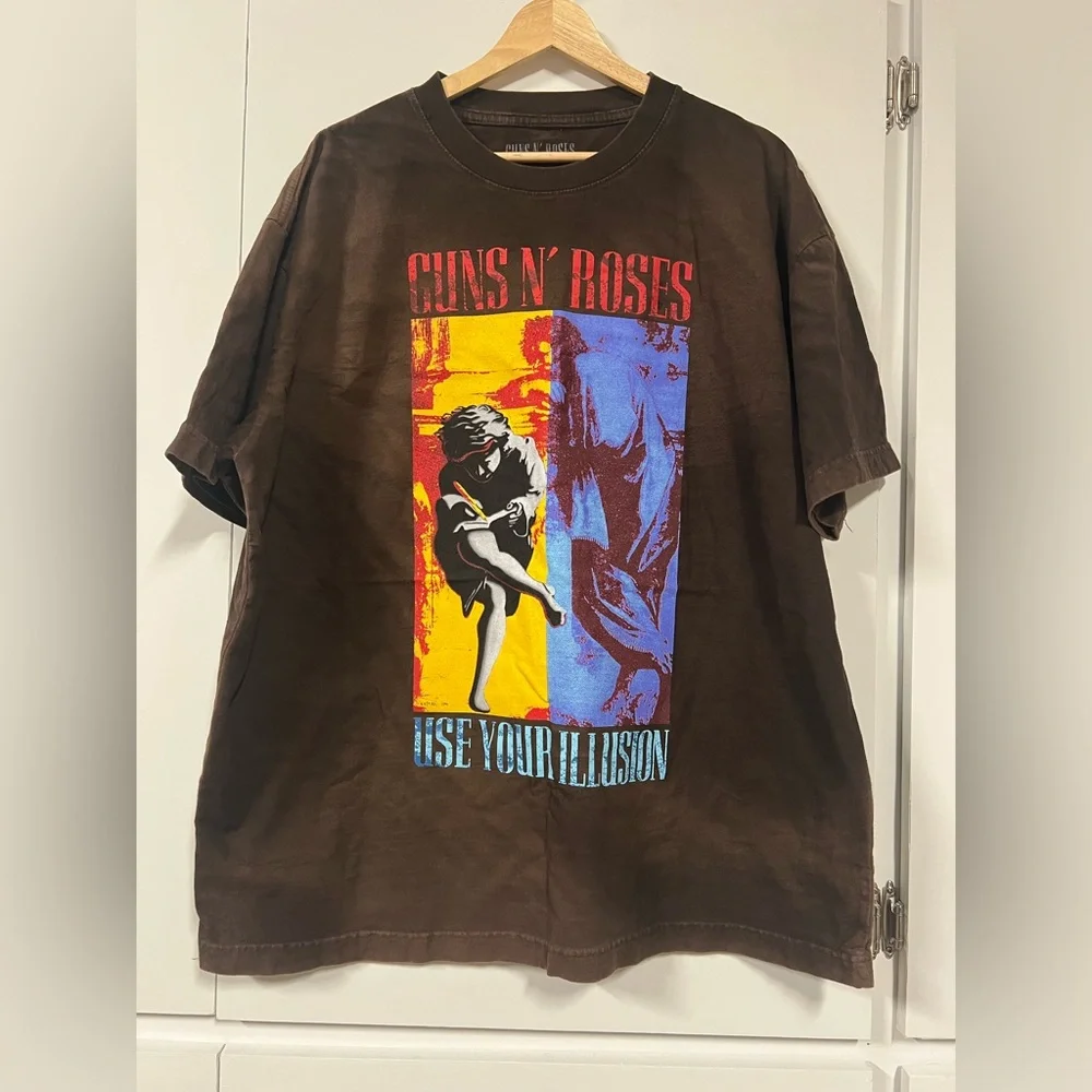 New - Guns N’ Roses Brown Graphic Band T-Shirt - Picture 2 of 5